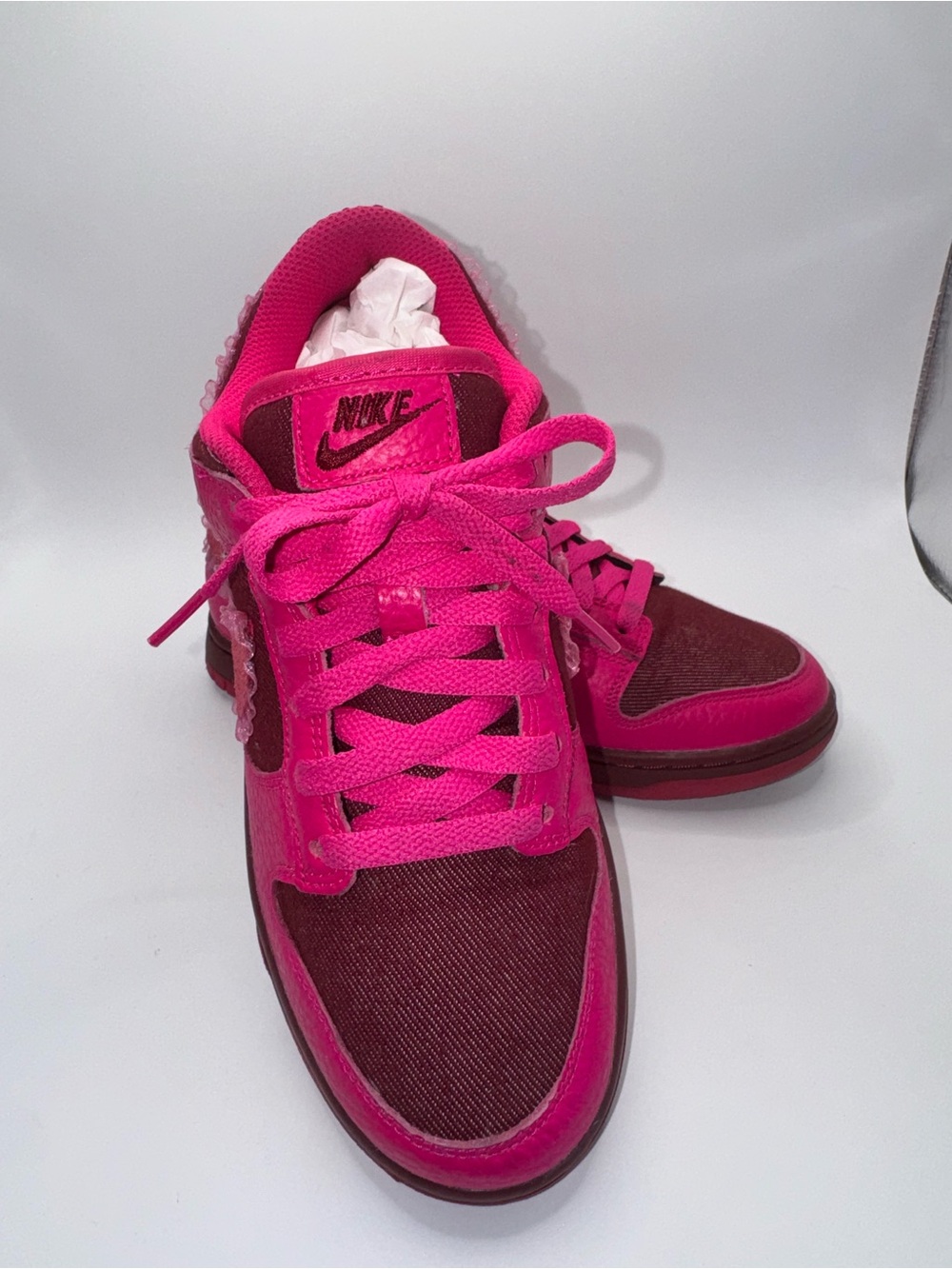 🔥 Nike Dunk Low LX “Pink Foam/Burgundy Crush” Ruffle Swoosh Women’s 7 🔥 - Picture 11 of 17